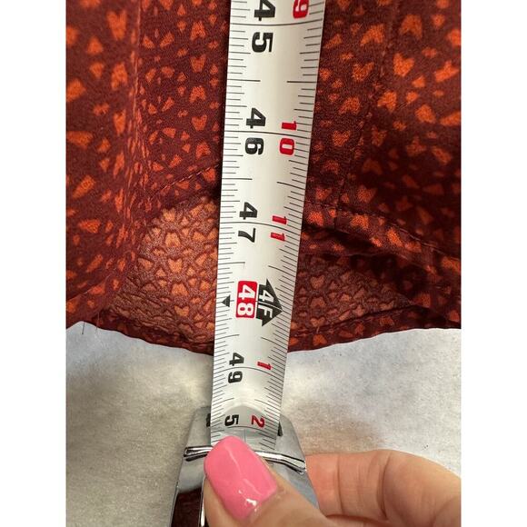 Rust Red Heart Print Flutter Sleeveβ Romper β Lots of Love by Speechless (L) - Picture 6 of 9